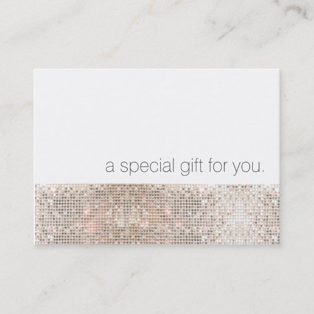 Modern Faux Silver Sequins Beauty Gift Certificate Rabattkort (Framsida)