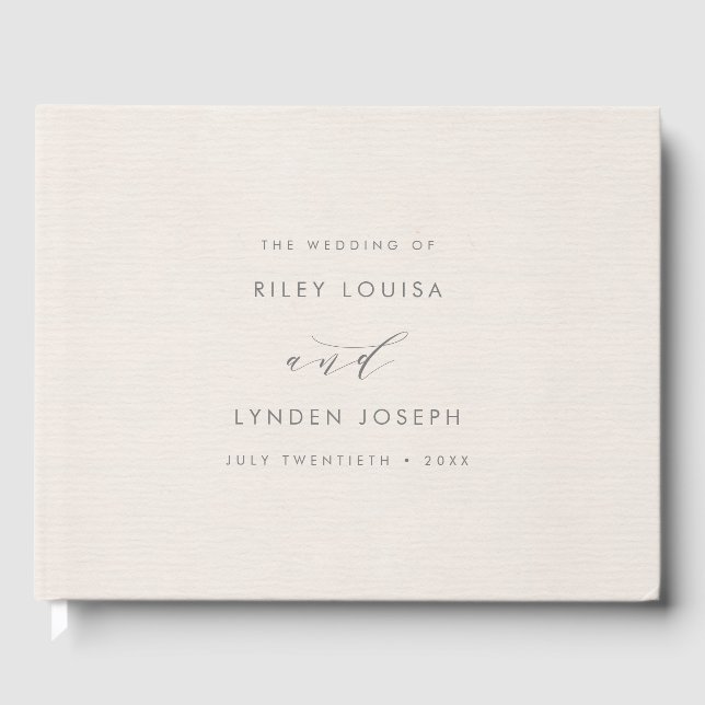 Modern Faux-Texturerad Rosa Pappra Elegant bröllop Gästböcker (Framsida)