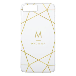 Modern Fauxguld Geometrisk Mönster på Vit