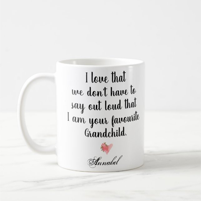 Modern favorit Grandchild, roligt, kvirky Kaffemugg (Vänster)