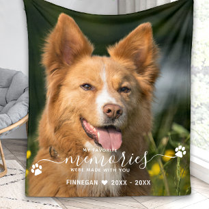 Modern Favoritminne Personlig Pet Memorial Fleecefilt