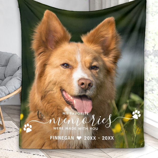Modern Favoritminne Personlig Pet Memorial Fleecefilt (Skapare uppladdad)