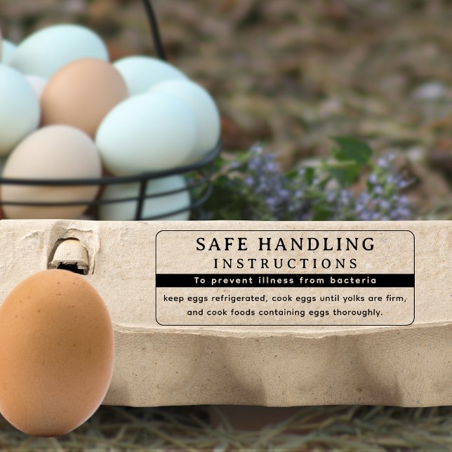 Modern FDA Egg Carton Säker handledning Stämpel (Modern FDA Egg Carton Safe Handling Instructions rubber stamp)
