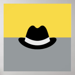 Modern Fedora Colorblock Poster