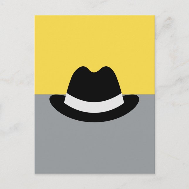 Modern Fedora Färgblock Falskt Canvastryck Vykort (Framsida)