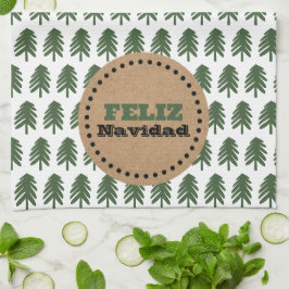 Modern FELIZ NAVIDAD Julgran Kökshandduk