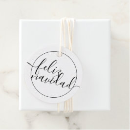 Modern Feliz Navidad Typography jul Gåvor Etiketter