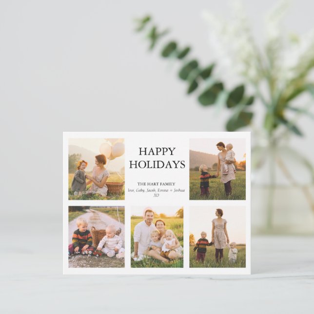 Modern fem fotofamiljs fotopul för fem foto vykort (Stående Fram)