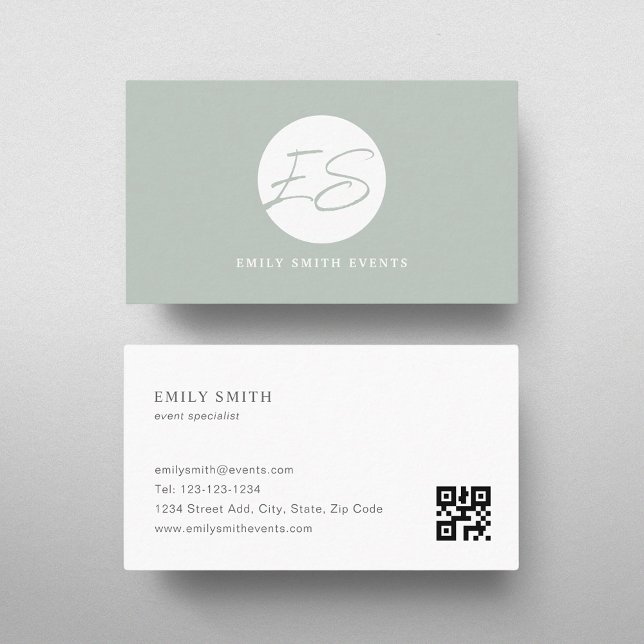 Modern Feminim Klokstav QR-kod Visitkort (Skapare uppladdad)