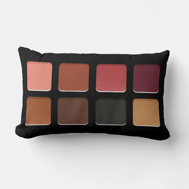 Modern Feminine Mörk Warm Brown Makeup Pallete Lumbarkudde (Framsida)