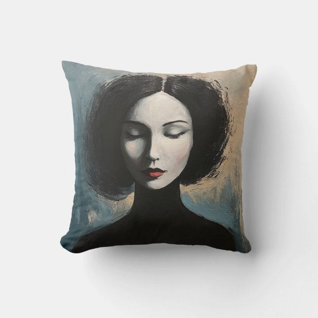 Modern Feminine Portrait Wall Decor Kudde (Framsida)