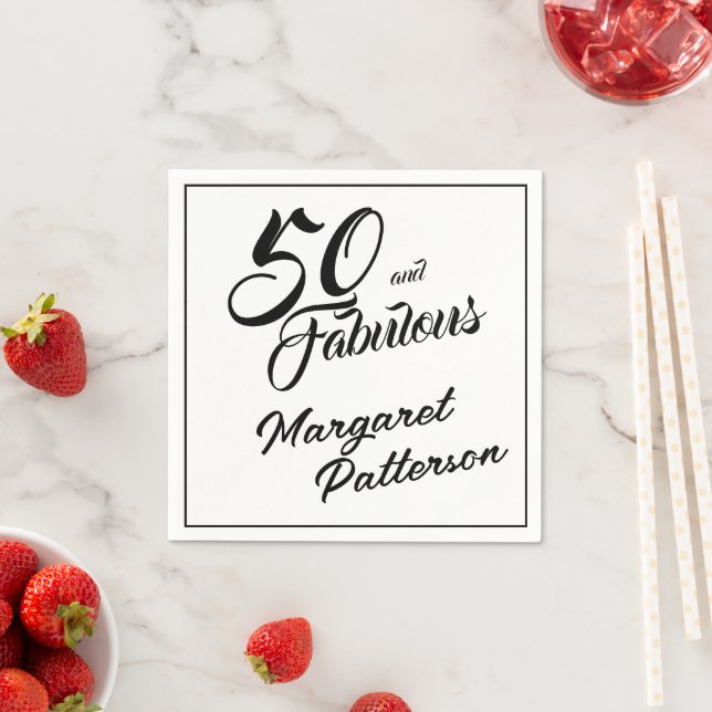 Modern Femtio och Fantastisk Djärv 50-årsdag Pappersservett (Insitu)