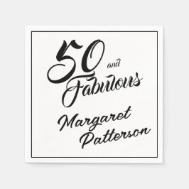 Modern Femtio och Fantastisk Djärv 50-årsdag Pappersservett