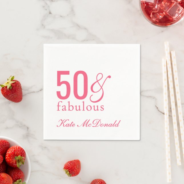 Modern femtio och fantastisk fet 50-årsfest pappersservett (Insitu)