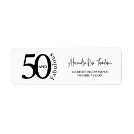 Modern femtio och fantastisk fet 50-årsfest returadress etikett