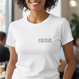 Modern femtio och fantastisk fetstil 50-års t shirt
