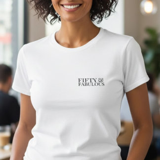 Modern femtio och fantastisk fetstil 50-års t shirt