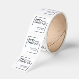 Modern femtio och fantastisk minimalistisk 50-årsd fyrkantigt klistermärke