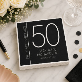 Modern femtio och fantastisk namn datum 50-årsdag pappersservett