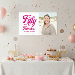 Modern femtio och fantastisk rosa 50-årsfest poster