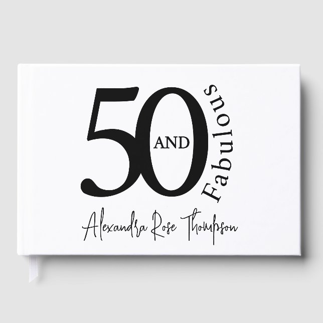 Modern femtioårsfest och fantastisk 50-årsdagskala gästböcker (Framsida)
