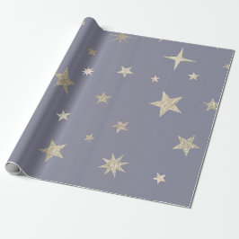 Modern Festiv Grå Guld Stjärn Rulle  Presentpapper