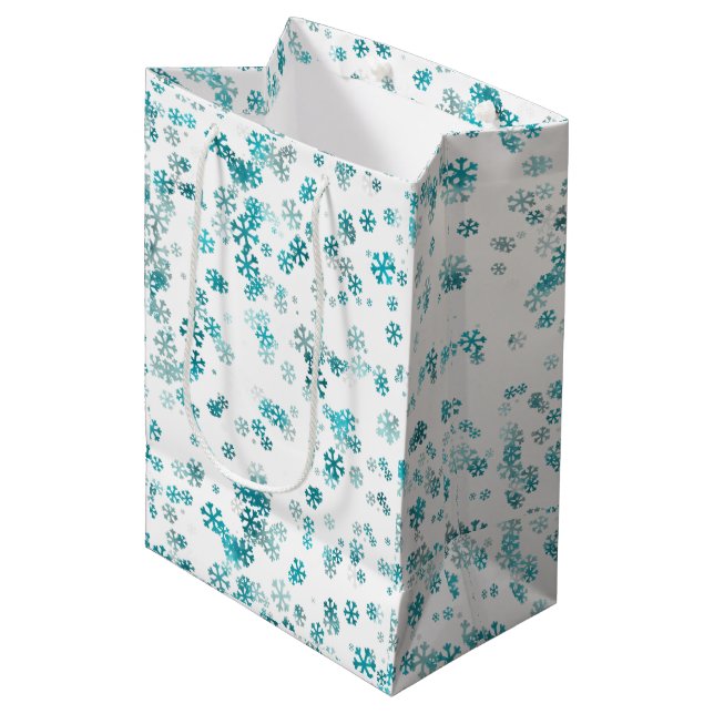Modern Festiv Snöflinga Glädje vit svart grön (Framsidan Vinklad)