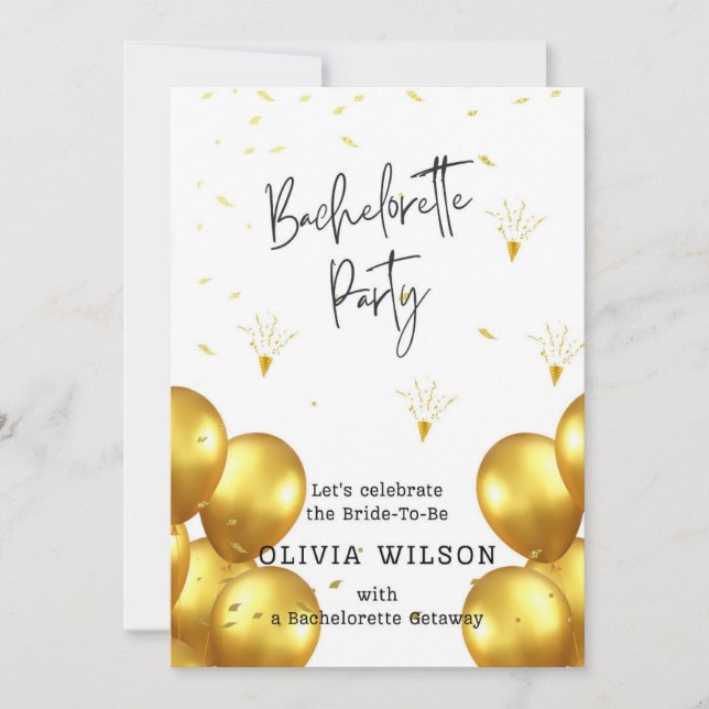 Modern Festive Bachelorette Party-inbjudan Inbjudningar (Framsida)