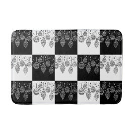 Modern Festive Black and White jul Baubles Badrumsmatta