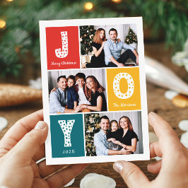 Modern Festive Färg God jul 3 Photo Julkort