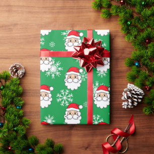 Modern Festive Funny Santa Ansikte jul Presentpapper