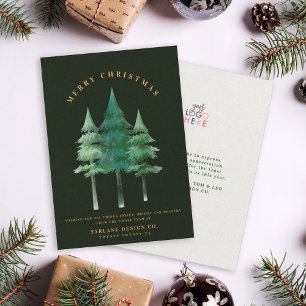 Modern Festive God jul Träd Business Logotyp Julkort