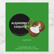 Modern Festive Grönt Coconut Stänk Coquito Flaska