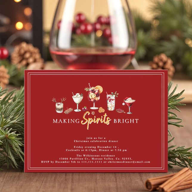 modern Festive Helgdag cocktail-middag party Julkort (Skapare uppladdad)