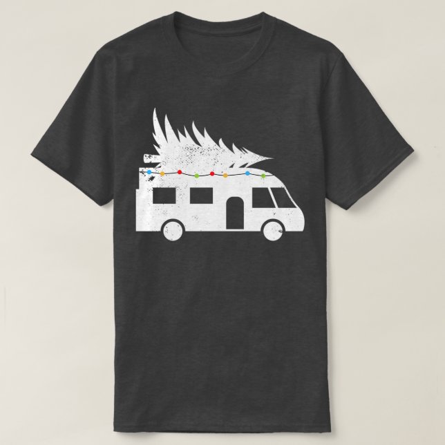 Modern festive Motorhome Santa Hat julklapp T Shirt (Design framsida)