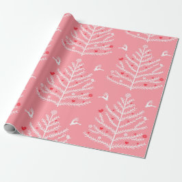 Modern Festive Nordic Julgran Hjort Rosa Presentpapper