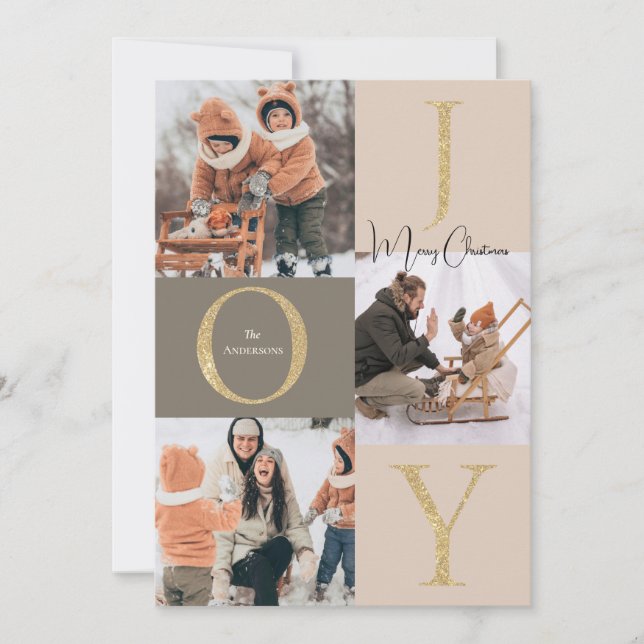 Modern Festive Photo collage jul Julkort (Framsida)