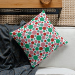 Modern Festive Polka Dot Red Rosa Grönt Mönster Kudde<br><div class="desc">Enkelt,  modernt och ljust mönster med cirklar i rosa,  rött och grönt färg.</div>