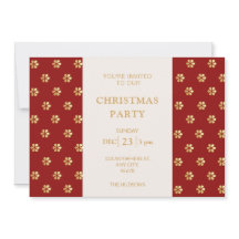 Modern Festive Red + Guld Daisy jul Party