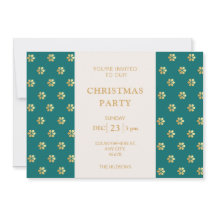 Modern Festive Teal + Guld Daisy jul Party