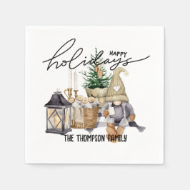 Modern festive vattencolor Jultomten White Pappersservett