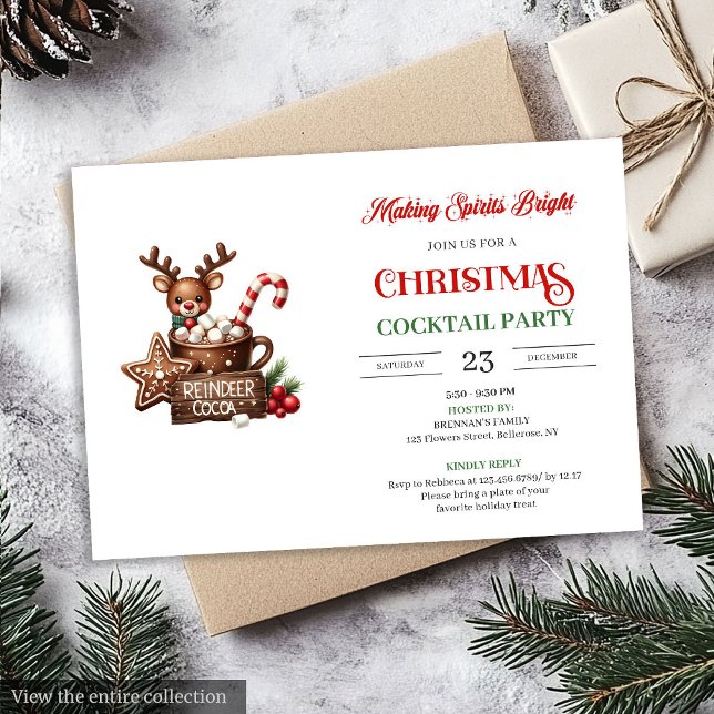 Modern Festlig Cocktailfest Stilig Inbjudan (Modern Festive Cocktails Party stylish invitation)