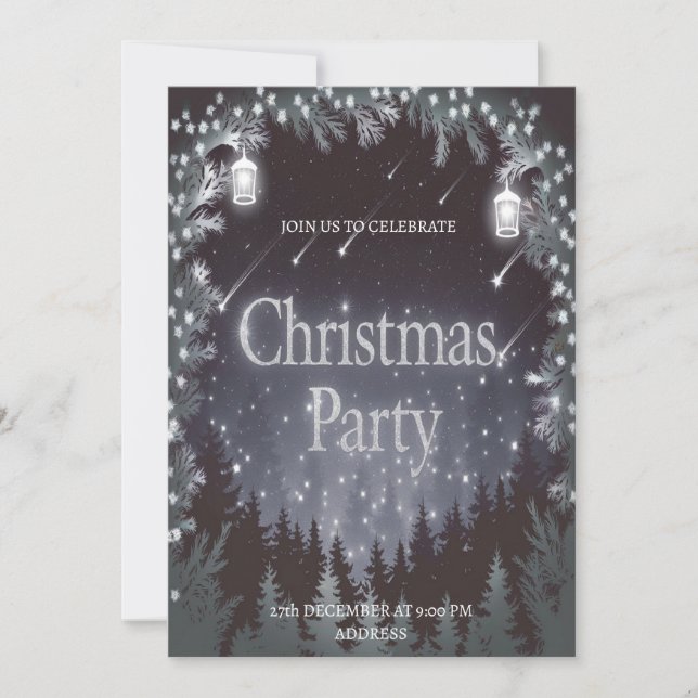 Modern Festlig Glad Julfest Inbjudan (Framsida)