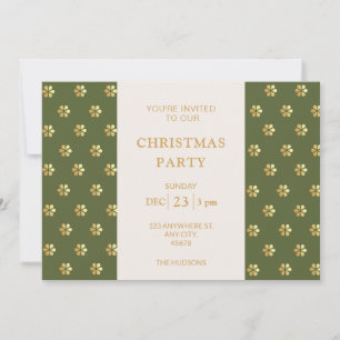 Modern festsaldo + Guld Daisy jul Party Julkort