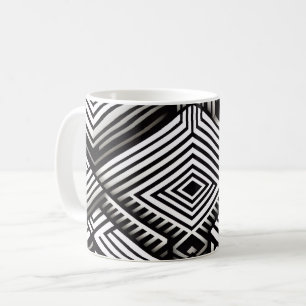 Modern fet Abstrakt Monokrom Geometrisk Mönster Kaffemugg