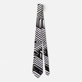 Modern fet abstrakt monokrom geometrisk mönster slips