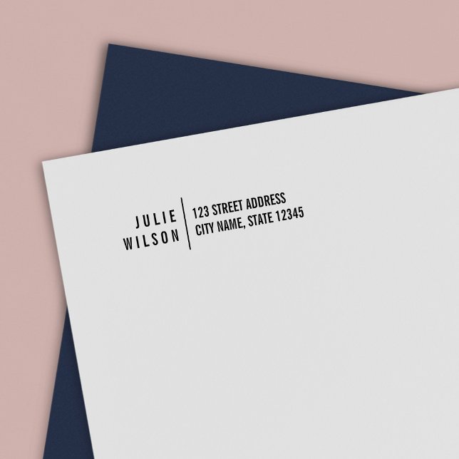 Modern fet avgränsare Namn Returadress Självfärgande Stämpel (Skapare uppladdad)