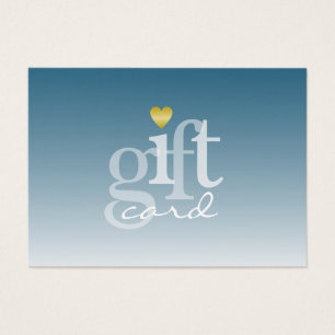 Modern fet blått ombre Guld Heart-presentkort Visitkort