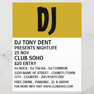 Modern fet, DJ, Klubb Event Advertising Flyer