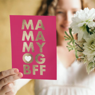 Modern fet faux foil Text Mors dag-kort